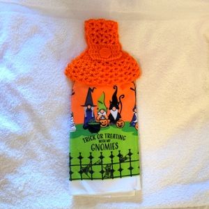 Halloween Gnomes Kitchen Towel Topper
